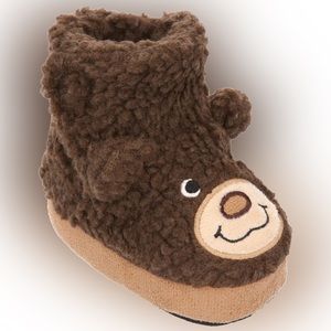 🆕 NWT! Outdoor Kids Bass Pro Shops Fuzzy Brown Bear Fleece Baby Booties